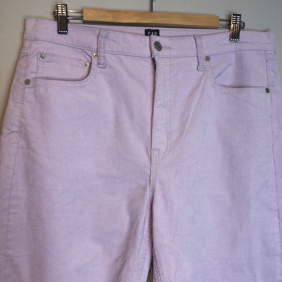GAP High Rise Cigarette Lilac Corduroy Cropped Jeans, size 14 - Picture 5 of 15